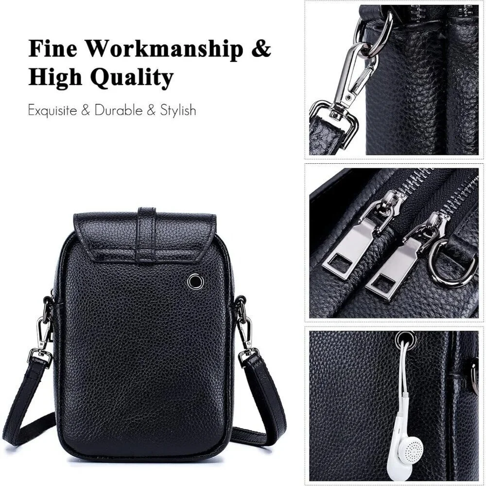 Leather Crossbody Phone Bag Women's Small Wallet Purse Phone Pouch